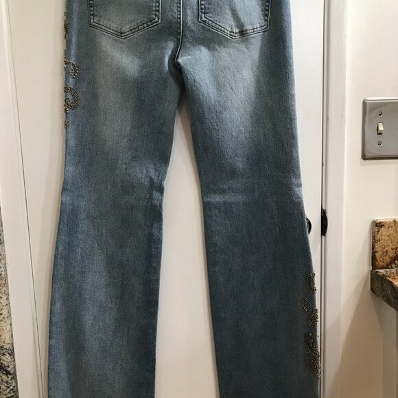 Boston Proper Monterey Precious Metals Embellished Bootcut Denim Jeans NWOT - Picture 5 of 5
